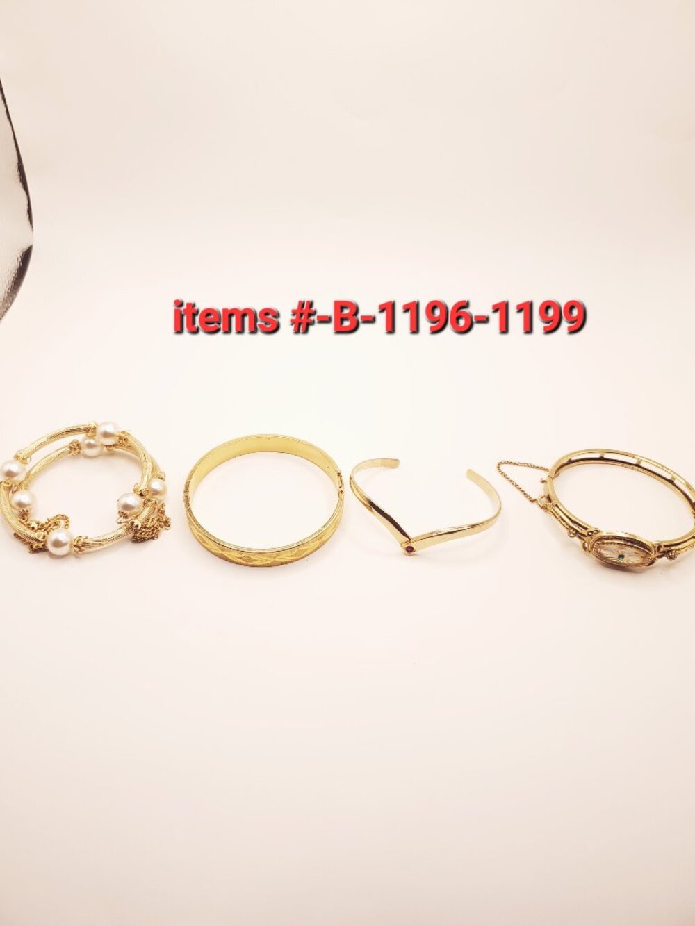 4 Gold Bracelets, items # B-1196-1199, wt.  74 grams.